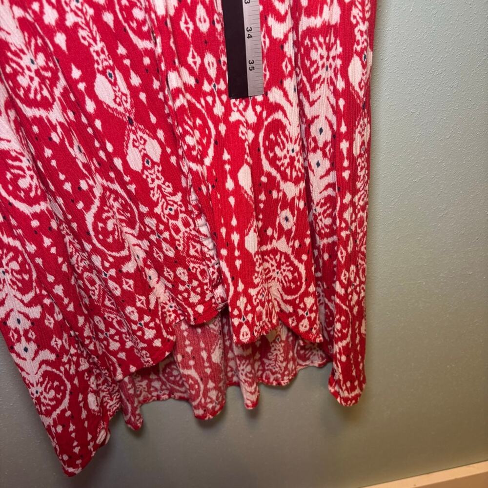 Women's Knox Rose Red White Boho Patterned High Low Maxi Dress XS - Picture 9 of 9